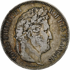 Francia, 5 Francs, Louis-Philippe, 1843, Paris, Argento, MB+, Gadoury:678