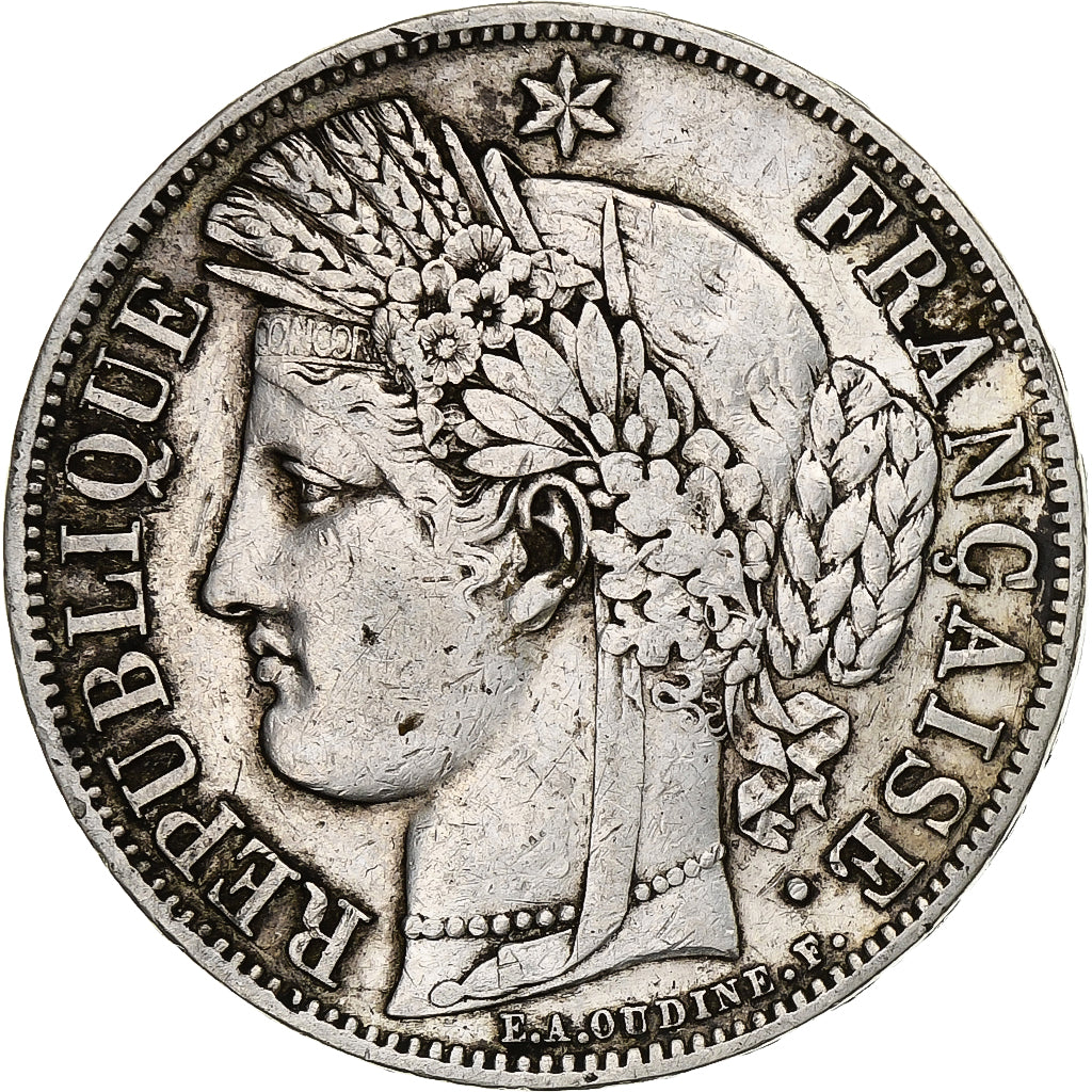 Frankrijk, 5 Francs, Cérès, 1850, Paris, Zilver, FR, Gadoury:719, KM:761.1
