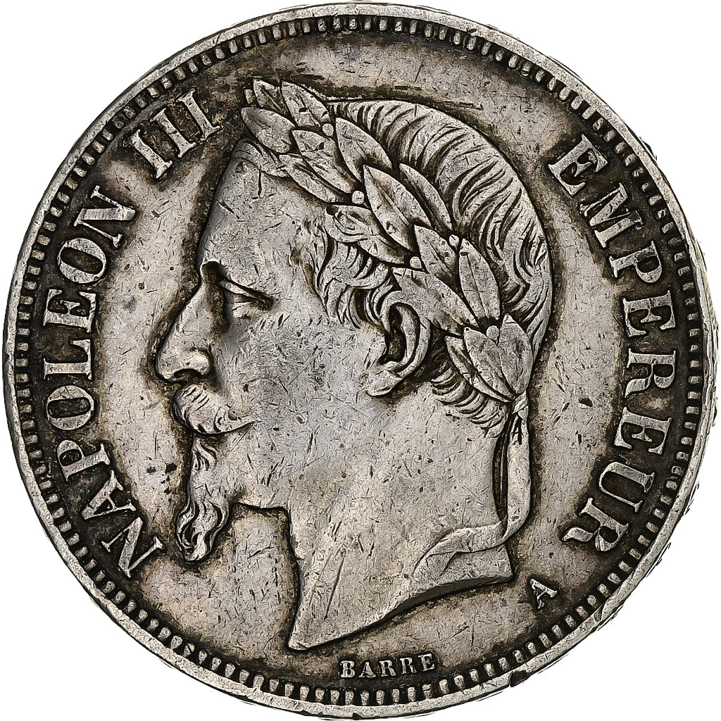 Frankrijk, 5 Francs, Napoléon III, 1869, Paris, Zilver, ZF, Gadoury:739