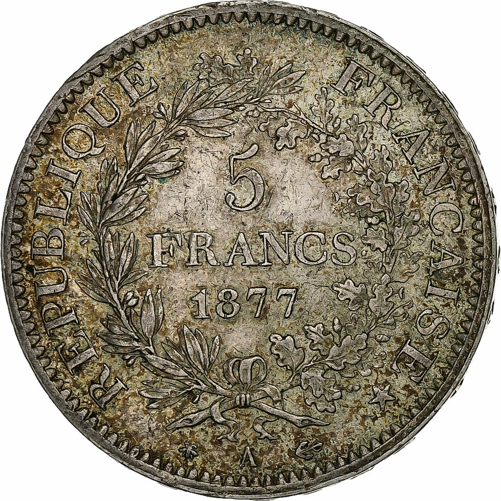 Francia, 5 Francs, Hercule, 1877, Paris, Argento, BB+, Gadoury:745a, KM:820.1