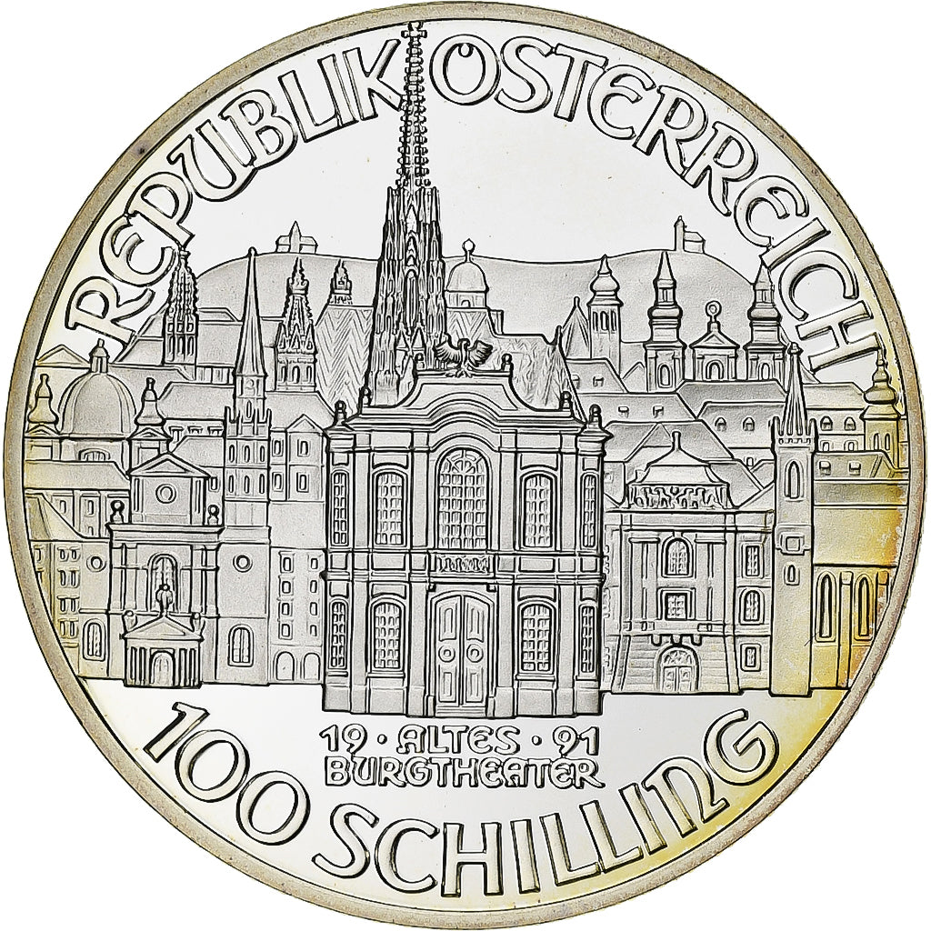 Austria, 100 Schilling, 1991, Vienna, Prueba, Plata, FDC, KM:2998