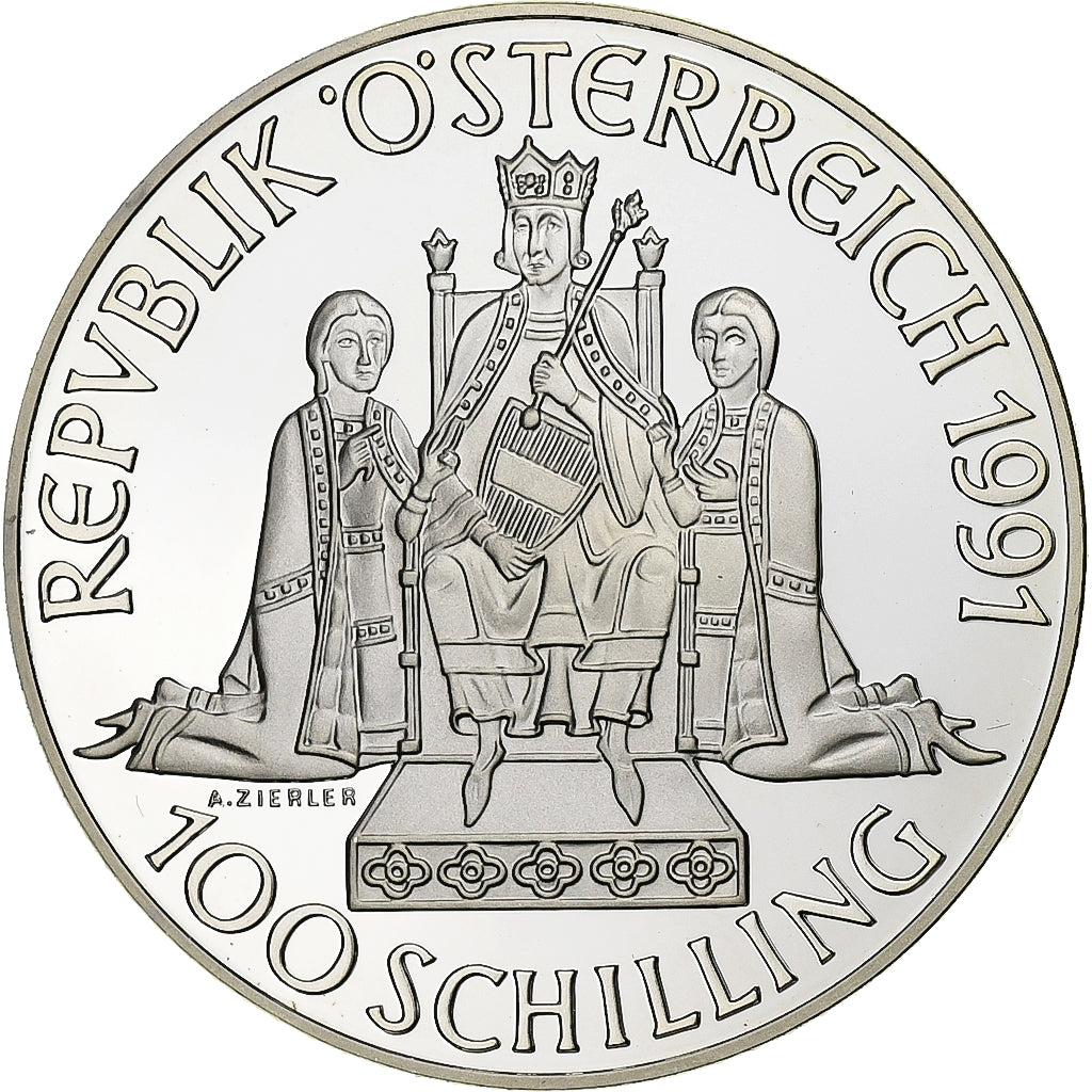 Österreich, 100 Schilling, 1991, Vienna, PP, Silber, STGL, KM:3001