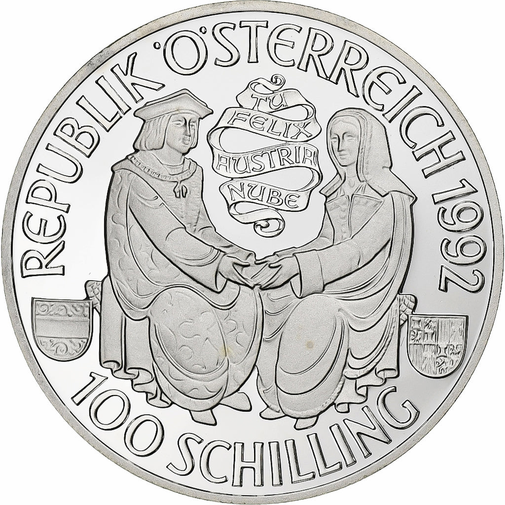 Austria, 100 Schilling, 1992, Vienna, Prueba, Plata, FDC, KM:3003