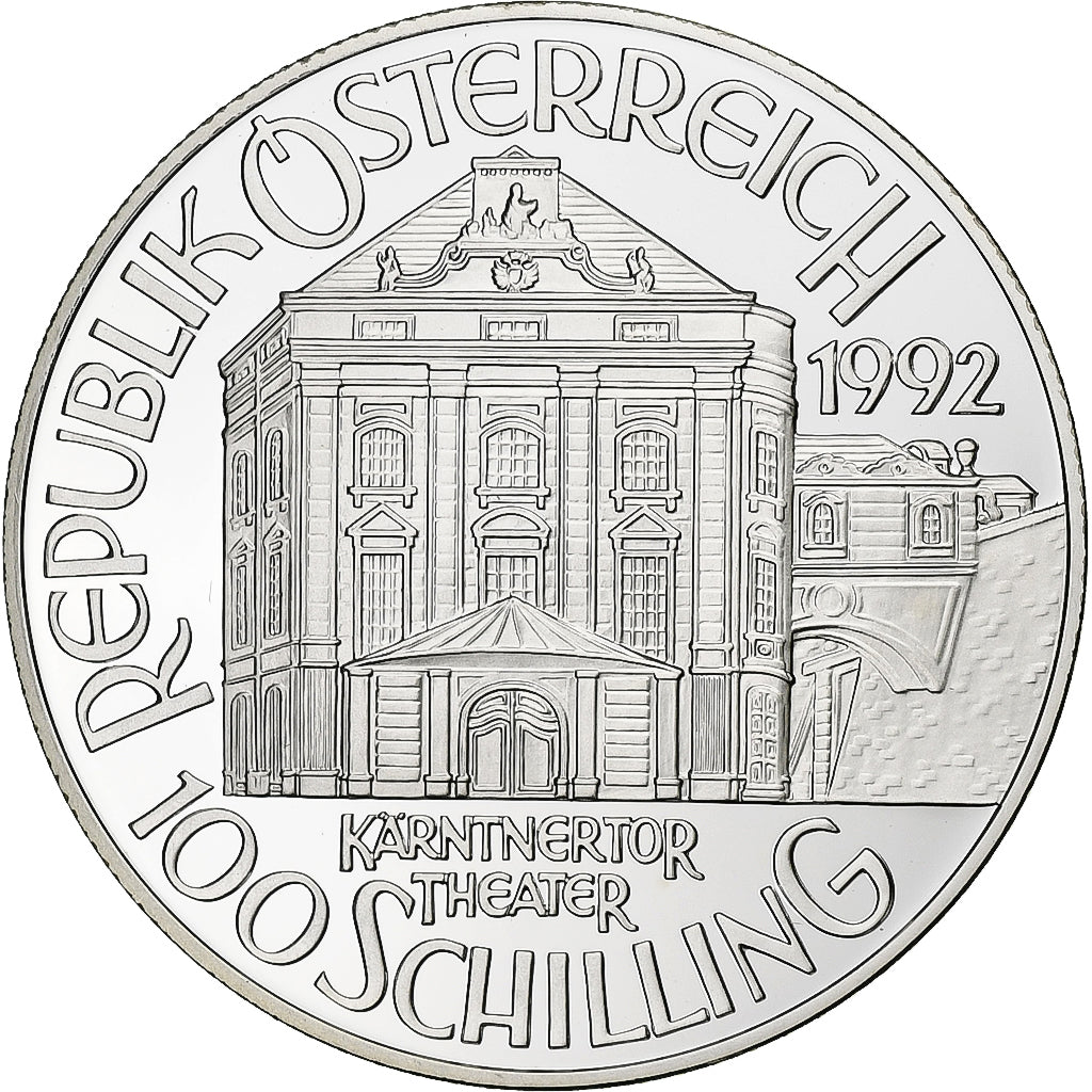 Austria, 100 Schilling, 1992, Vienna, Prueba, Plata, FDC, KM:3005
