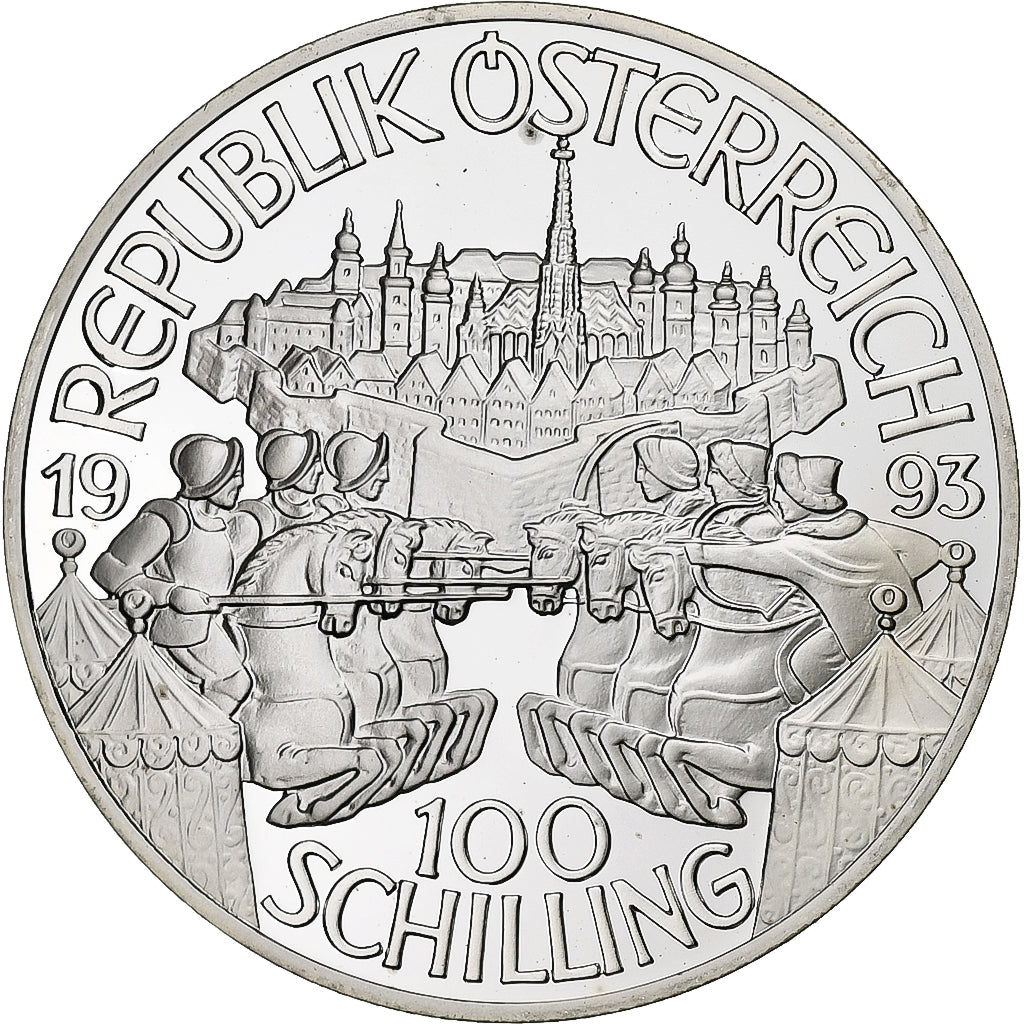 Austria, 100 Schilling, 1993, Vienna, Prueba, Plata, FDC, KM:3009