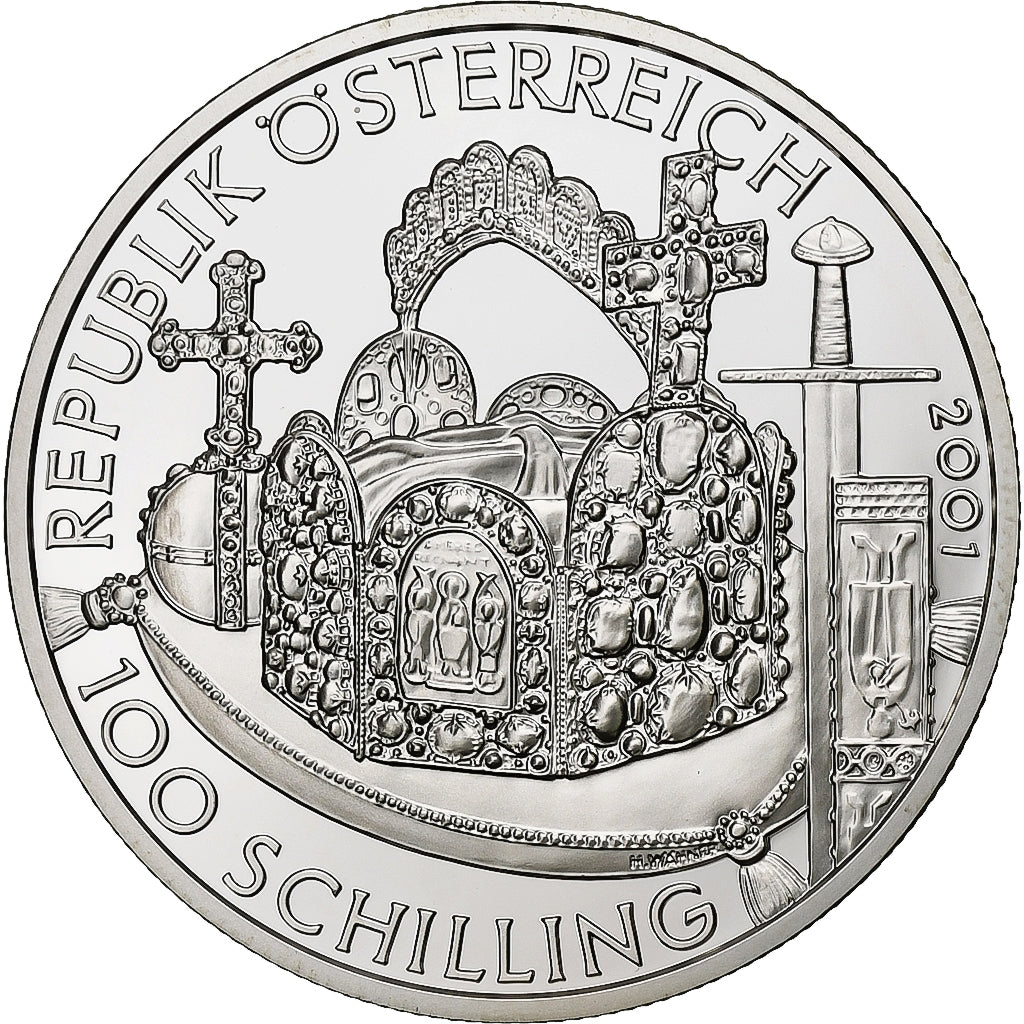 Österreich, 100 Schilling, 2001, Vienna, PP, Silber, STGL, KM:3077