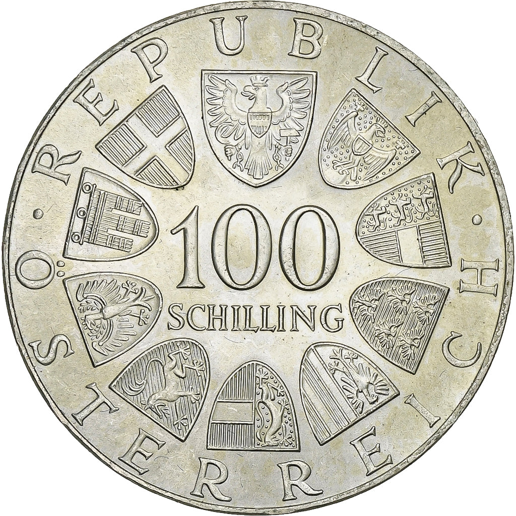 Austria, 100 Schilling, 1976, Silver, AU(55-58), KM:2926