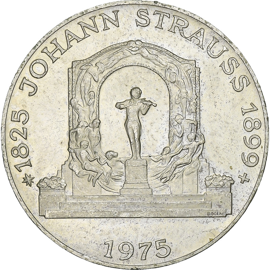 Austria, 100 Schilling, Johann Strauss, 1975, Silver, MS(60-62), KM:2923