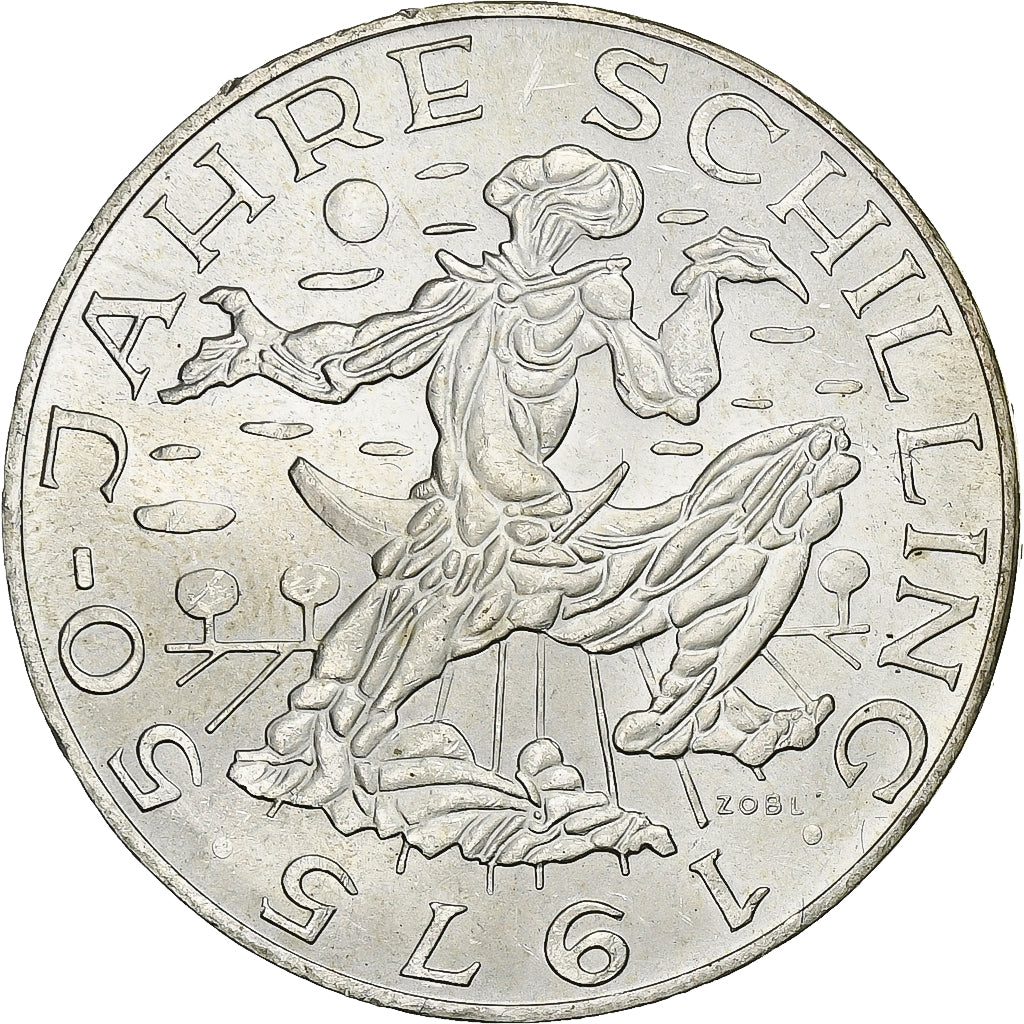 Áustria, 100 Schilling, 1975, Prata, MS(60-62), KM:2925