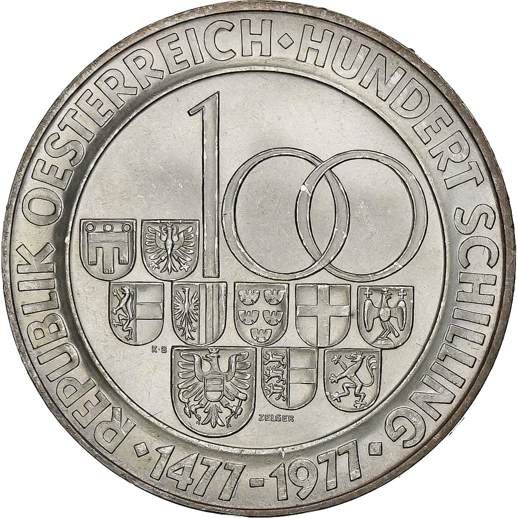 Austria, 100 Schilling, 1977, Argento, SPL, KM:2936