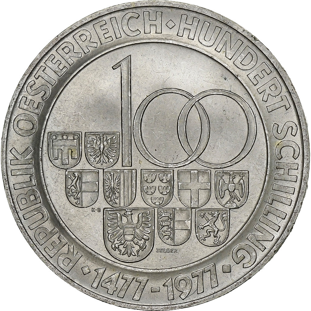 Österreich, 100 Schilling, 1977, Silber, UNZ, KM:2936