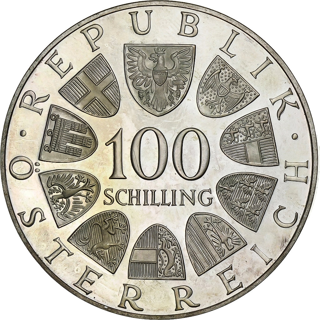 Austria, 100 Schilling, 1975, Vienna, Proof, Silver, MS(65-70), KM:2923
