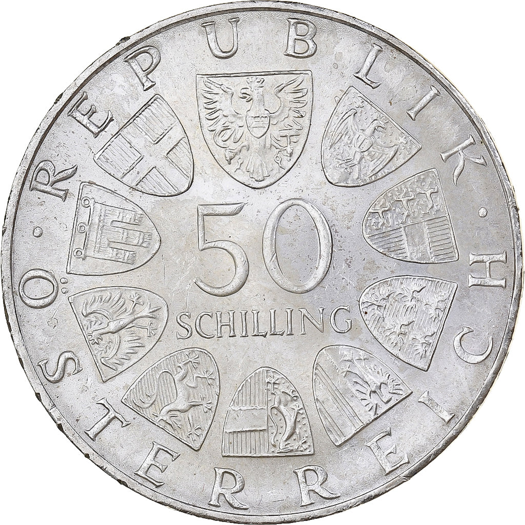Austria, 50 Schilling, 1974, Silver, AU(55-58), KM:2922