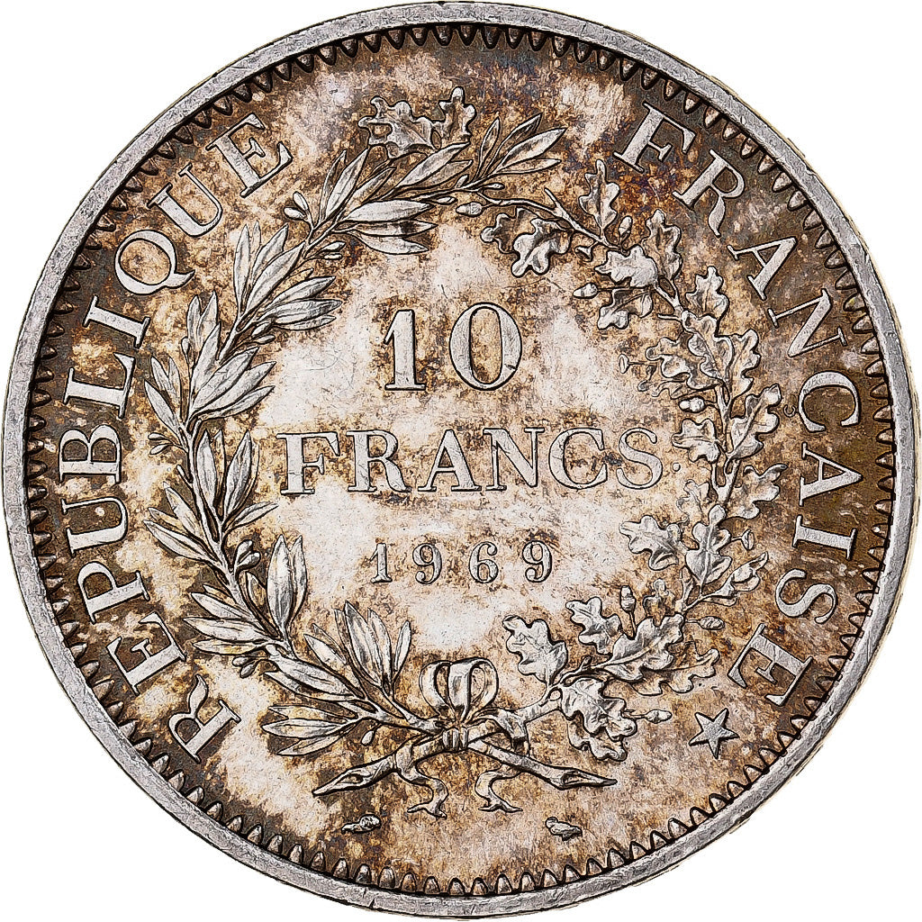 França, 10 Francs, Hercule, 1969, Paris, Prata, MS(60-62), Gadoury:813, KM:932