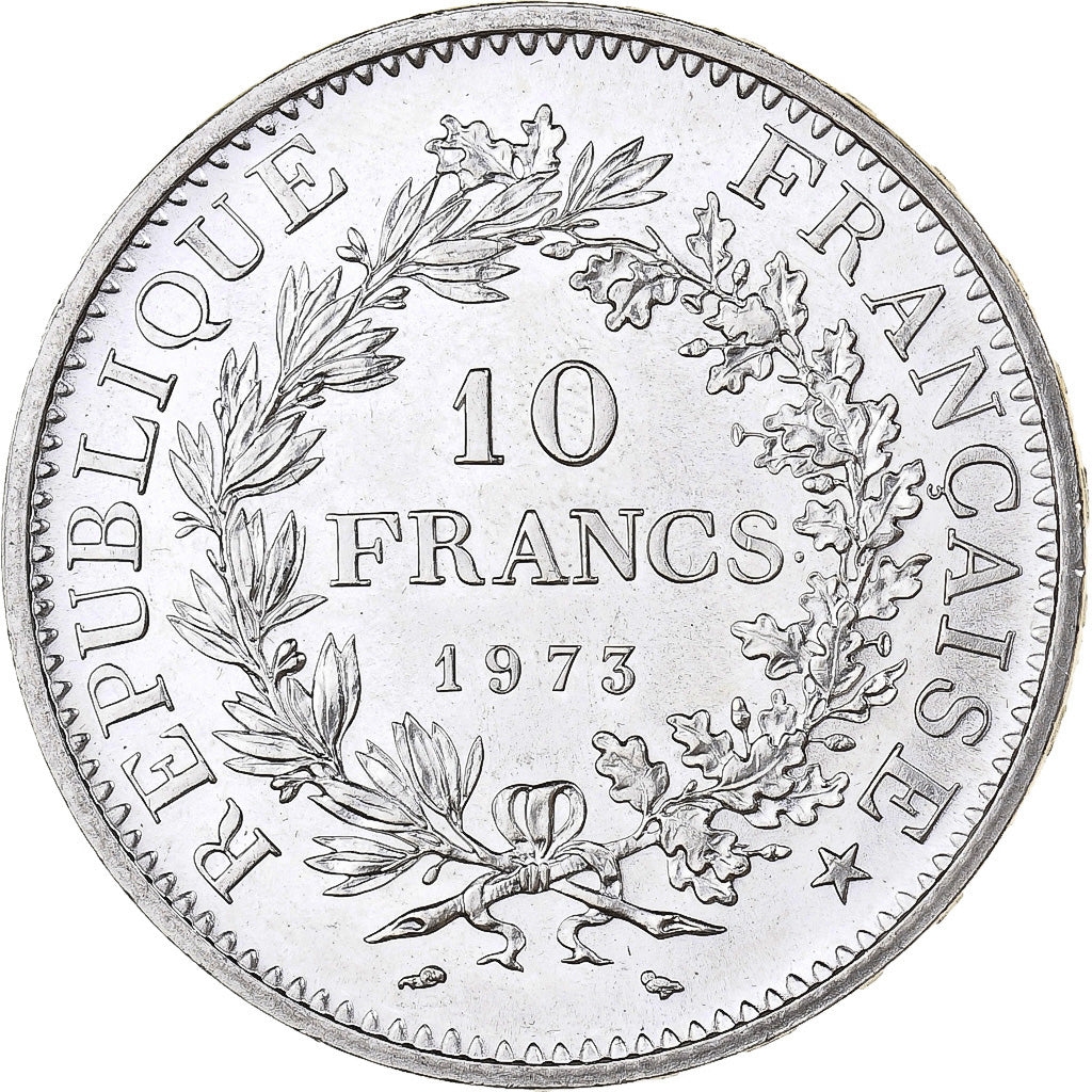 França, 10 Francs, Hercule, 1973, Paris, Prata, MS(65-70), Gadoury:813, KM:932