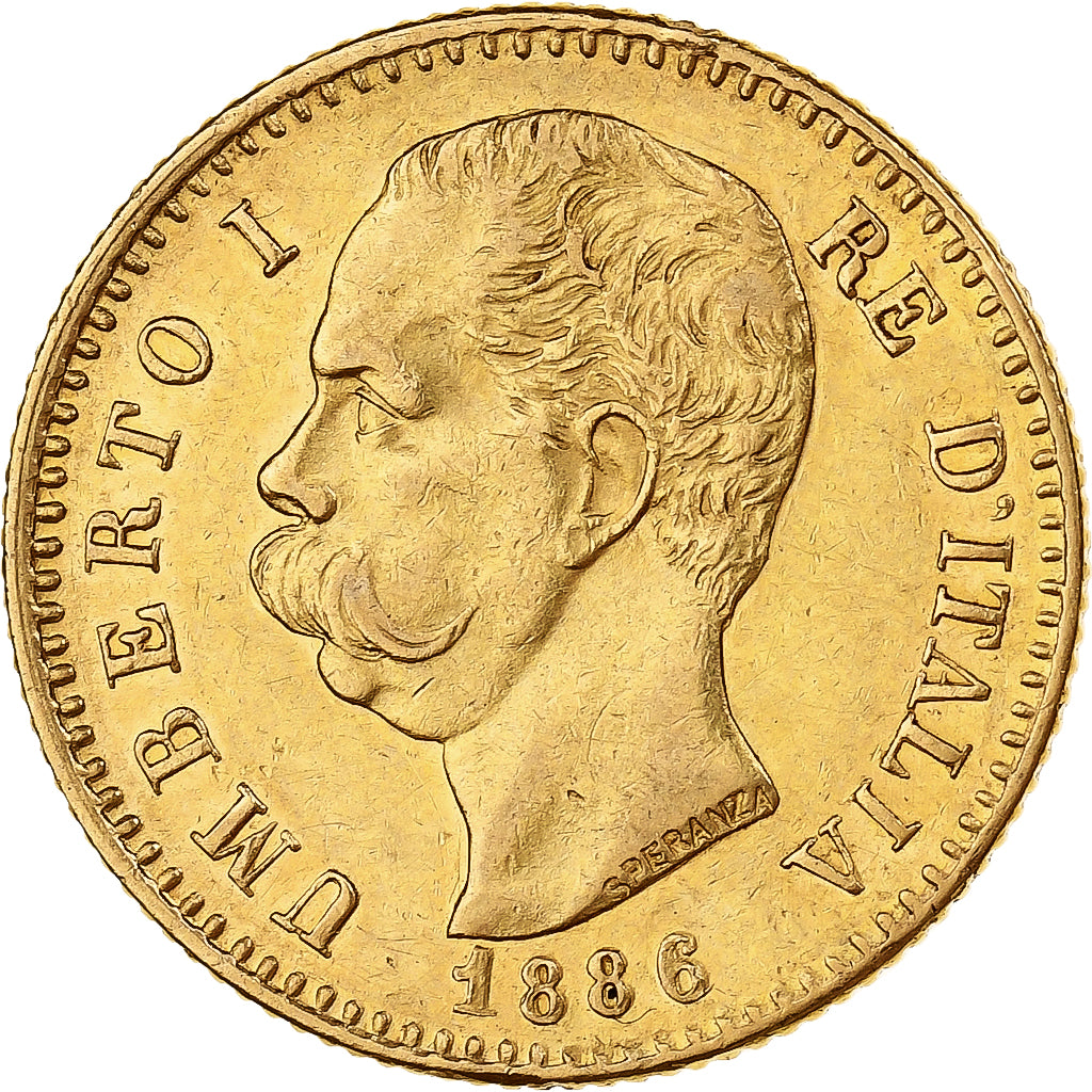 Italie, Umberto I, 20 Lire, 1886, Rome, Or, TTB+, KM:21