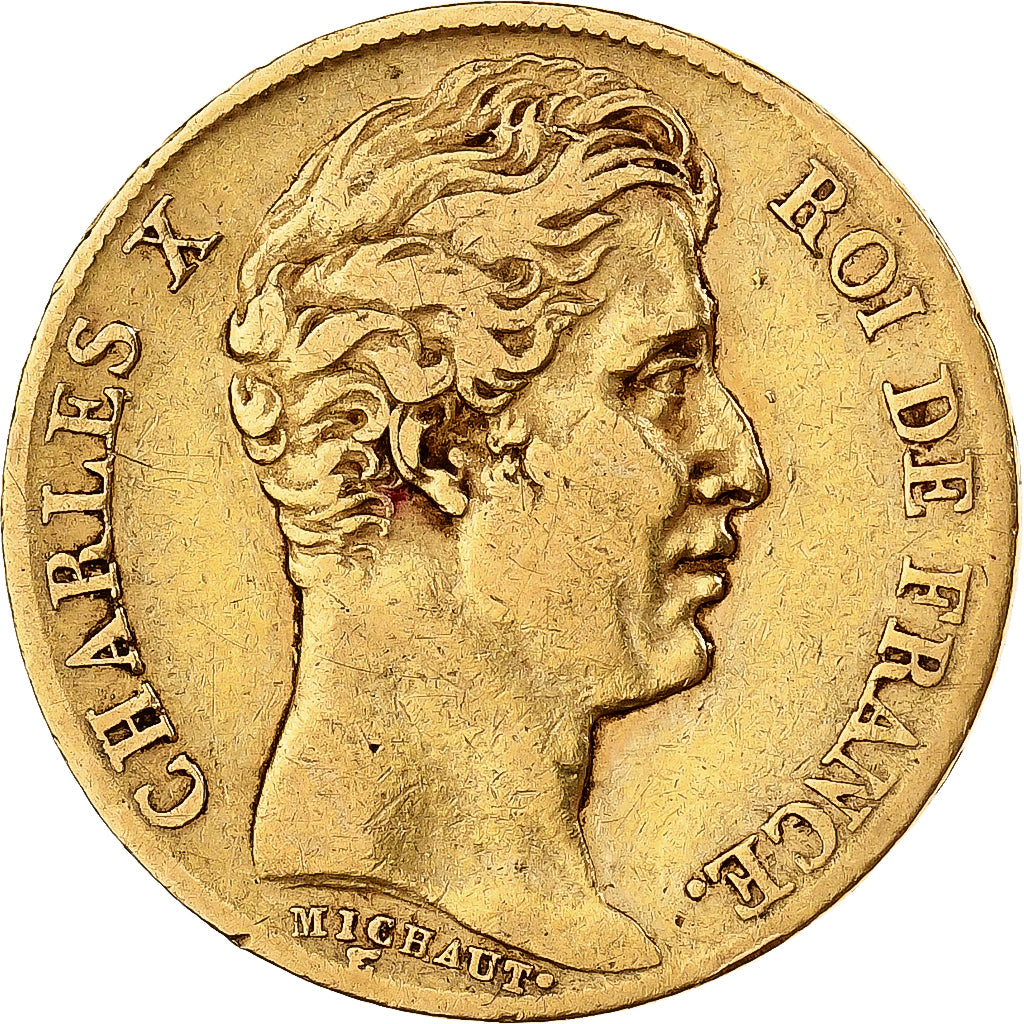 Frankreich, 20 Francs, Charles X, 1825, Paris, Gold, S+, Gadoury:1029, KM:726.1