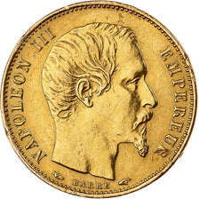 França, Napoleon III, 5 Francs, 1854, Paris, Pequeno módulo, Dourado