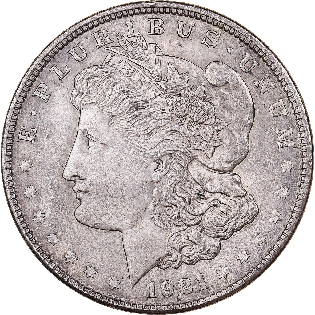 États-Unis, Dollar, Morgan, 1921, Philadelphie, Argent, TTB+