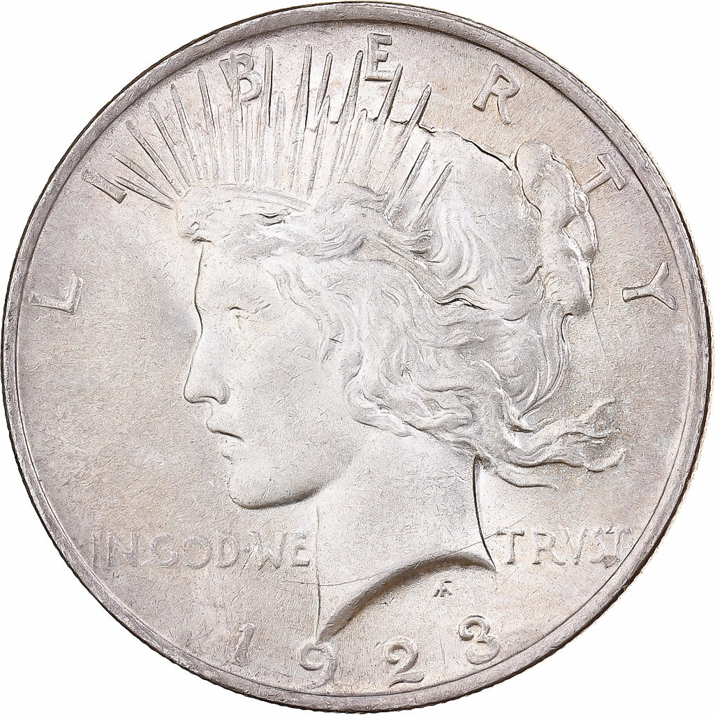 USA, Dollar, Peace, 1923, Philadelphia, Srebro, AU(55-58), KM:150