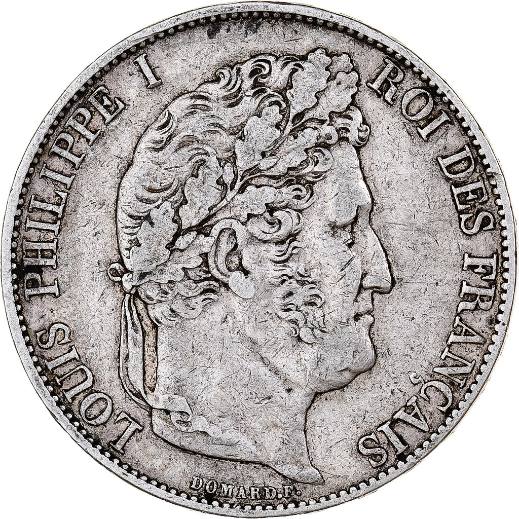 France, 5 Francs, Louis-Philippe, 1845, Lille, Silver, VF(30-35), Gadoury:678a