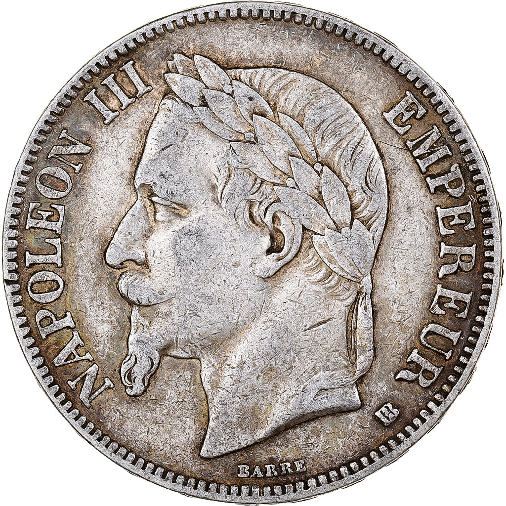 France, 5 Francs, Napoléon III, 1868, Strasbourg, Silver, EF(40-45), KM:799.2