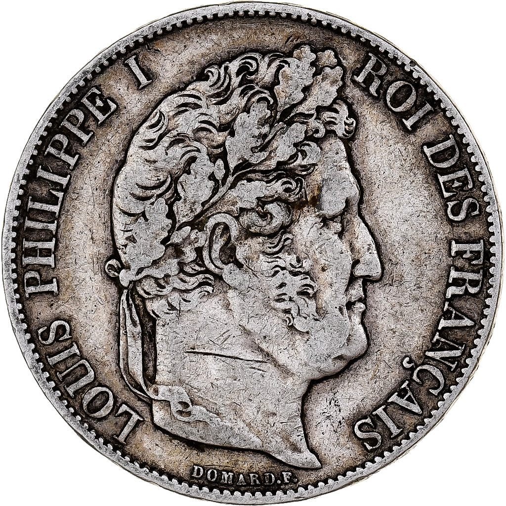 France, 5 Francs, Louis-Philippe, 1848, Paris, Silver, VF(30-35), Gadoury:678a
