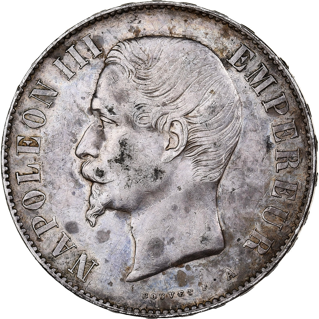 Francia, 5 Francs, Napoléon III, 1856, Paris, Plata, MBC+, Gadoury:734, Le