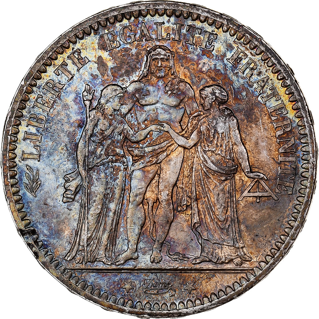 France, 5 Francs, Hercule, 1873, Paris, Silver, MS(63), Gadoury:745a, KM:820.1