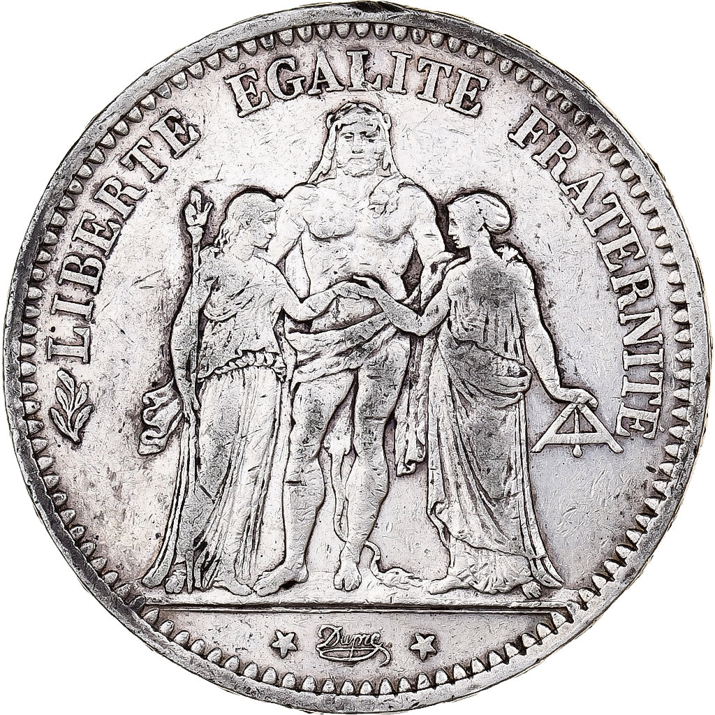 Francia, 5 Francs, Hercule, 1874, Paris, Plata, MBC, Gadoury:745a, KM:820.1