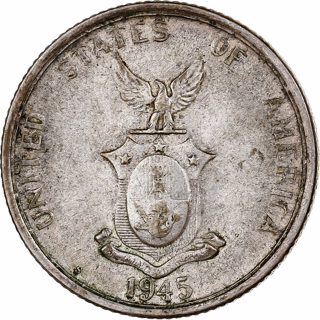 Philippines, 50 Centavos, 1945, San Francisco, Silver, AU(50-53), KM:183