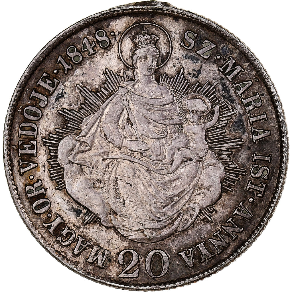 Ungarn, Ferdinand V, 20 Krajczar, 1848, Silber, SS, KM:422