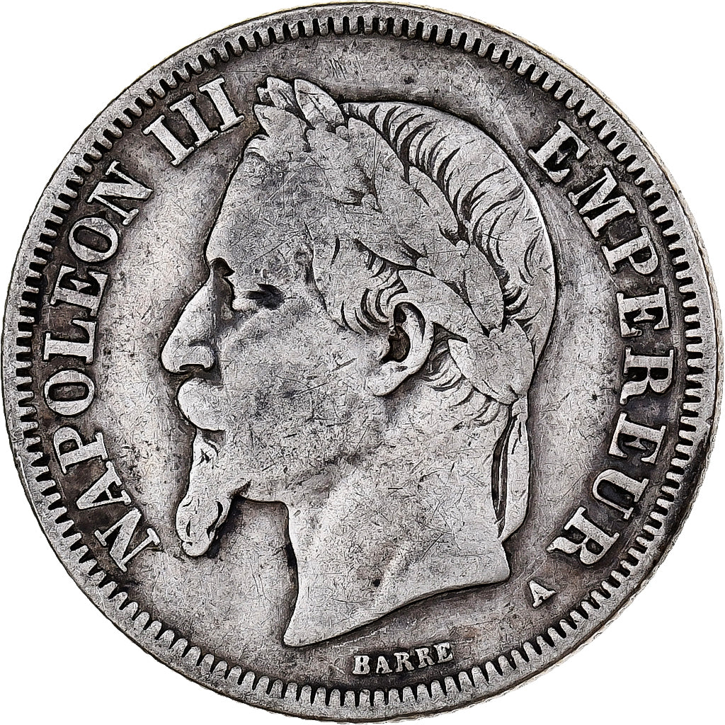 France, 2 Francs, Napoléon III, 1866, Paris, Silver, VF(20-25), Gadoury:527