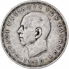 Greece, 20 Drachmai, 1960, Silver, VF(20-25), KM:73
