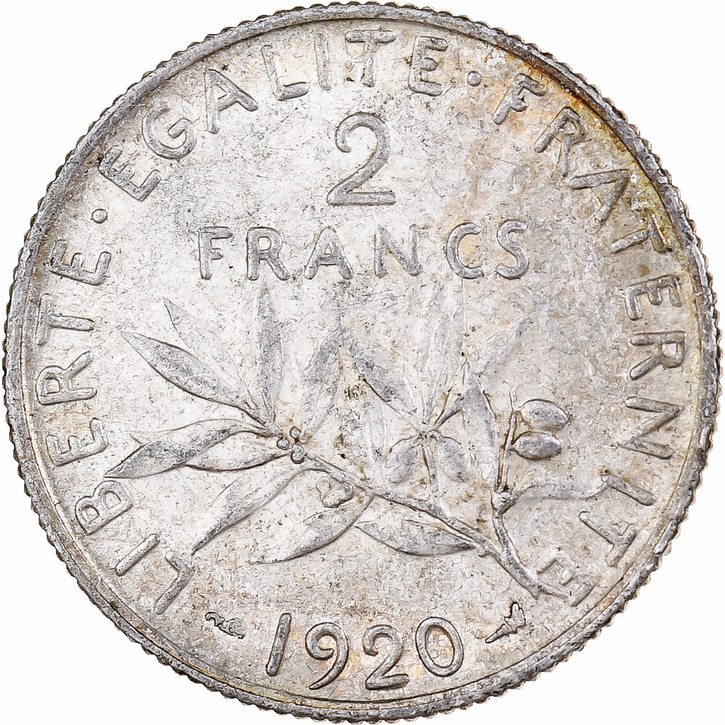 Francia, 2 Francs, Semeuse, 1920, Paris, Argento, SPL-, Gadoury:532, KM:845.1