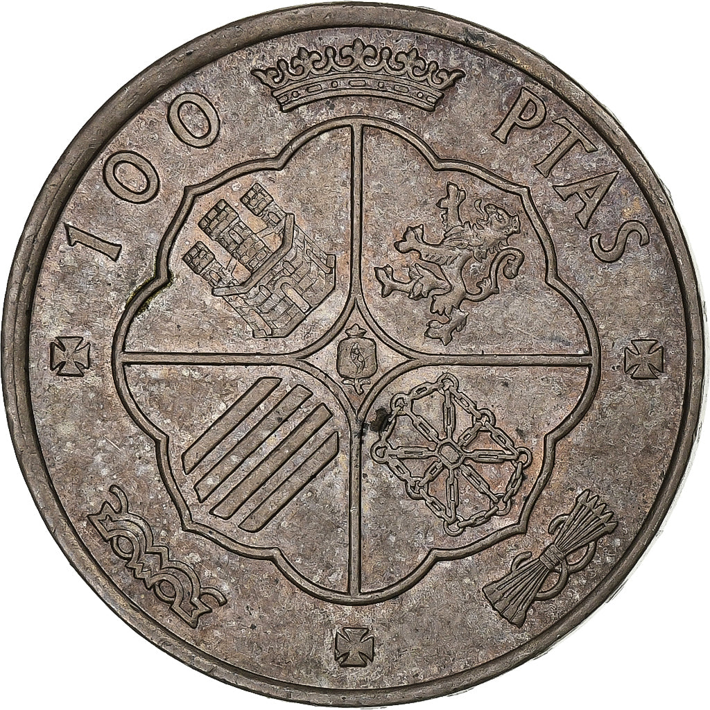 Spain, Caudillo and regent, 100 Pesetas, 1968, Silver, AU(55-58), KM:797