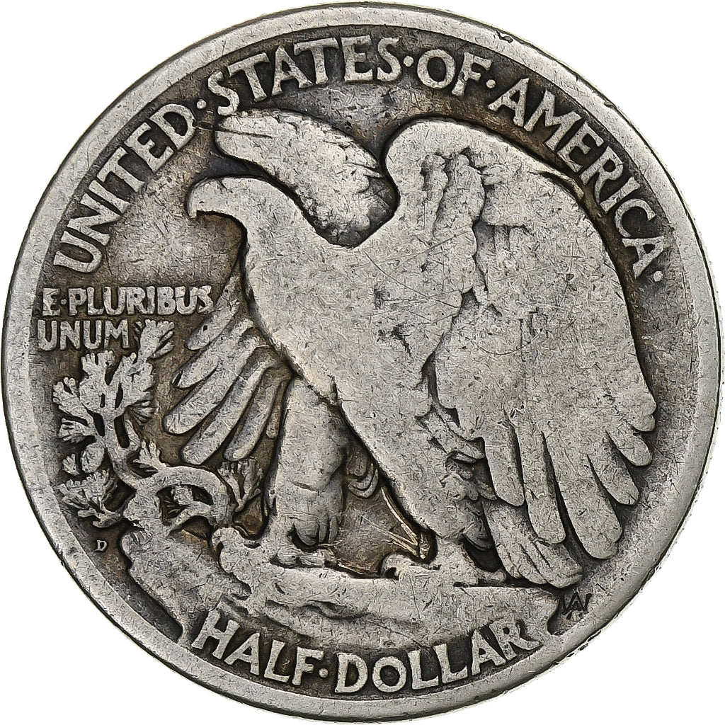 États-Unis, Half Dollar, Walking Liberty, 1934, Denver, Argent, B+, KM:142