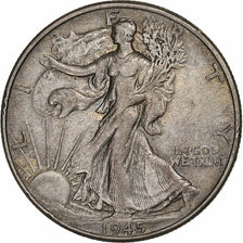 Stati Uniti, Half Dollar, Walking Liberty, 1945, Philadelphia, Argento, BB