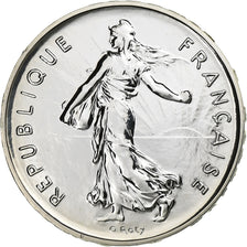 France, 5 Francs, Semeuse, 2001, Monnaie de Paris, BU, Silver, MS(65-70)