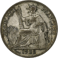 FRENCH INDO-CHINA, 20 Cents, 1922, Paris, Silver, VF(20-25), Lecompte:222