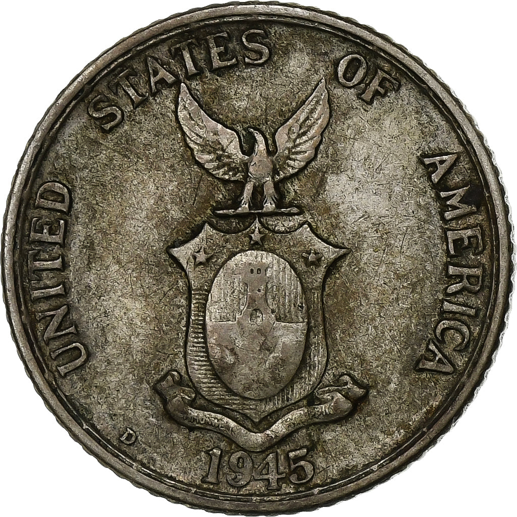 Philippines, 20 Centavos, 1945, Denver, Silver, EF(40-45), KM:182