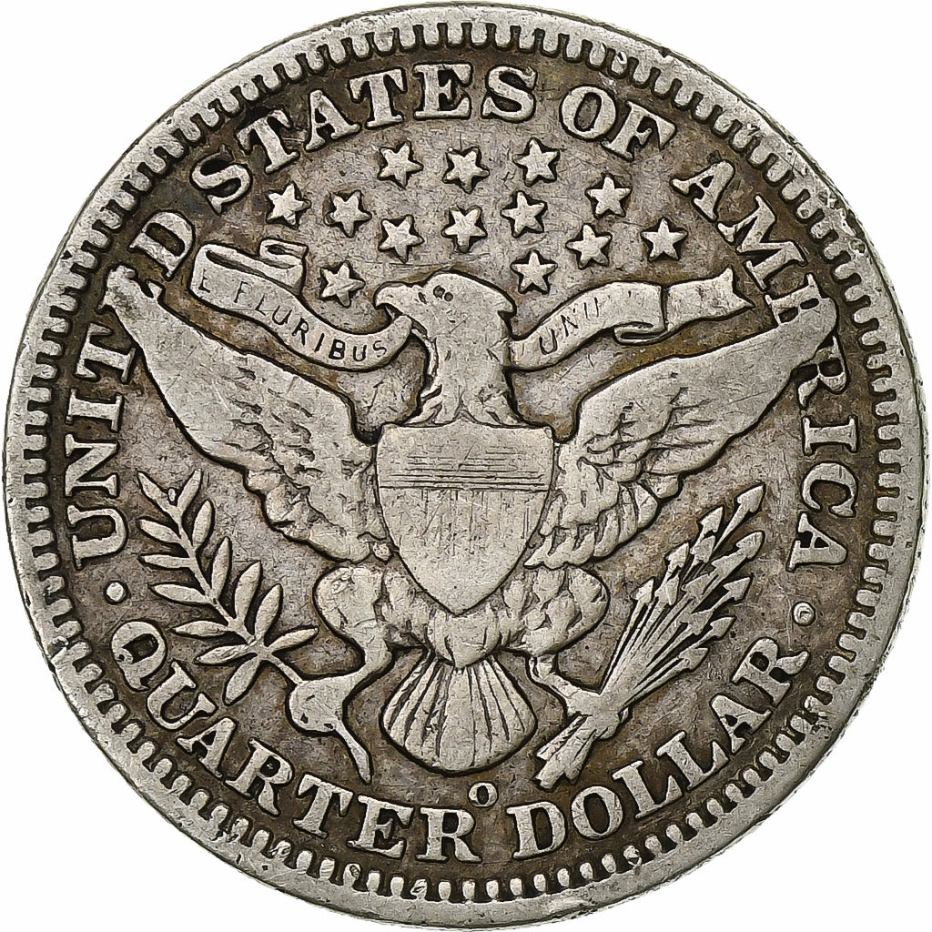 Estados Unidos da América, Quarter, Barber, 1908, New Orleans, Prata