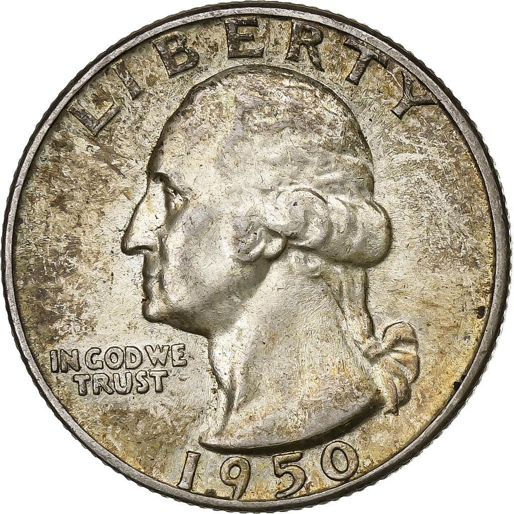 Estados Unidos, Quarter, Washington, 1950, Philadelphia, Plata, EBC, KM:164