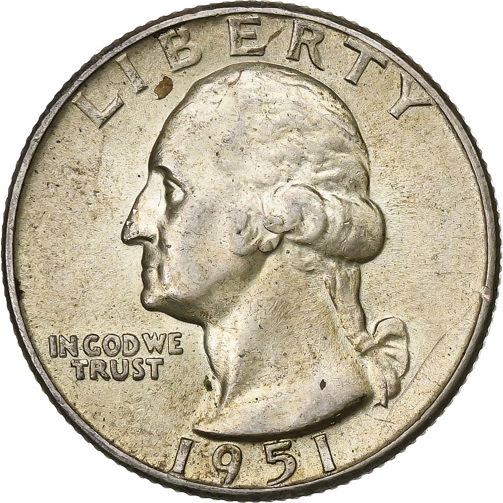 Estados Unidos da América, Quarter, Washington, 1951, Philadelphia, Prata
