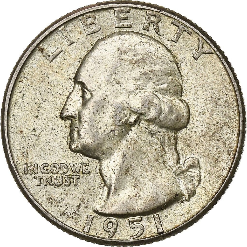 Estados Unidos da América, Quarter, Washington, 1951, Philadelphia, Prata