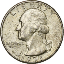 Estados Unidos da América, Quarter, Washington, 1951, Philadelphia, Prata