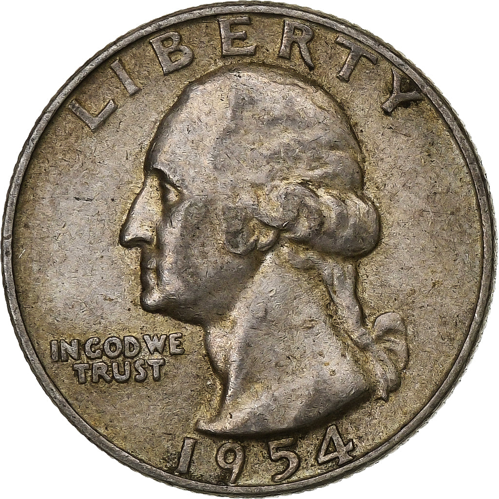 Estados Unidos da América, Quarter, Washington, 1954, Philadelphia, Prata
