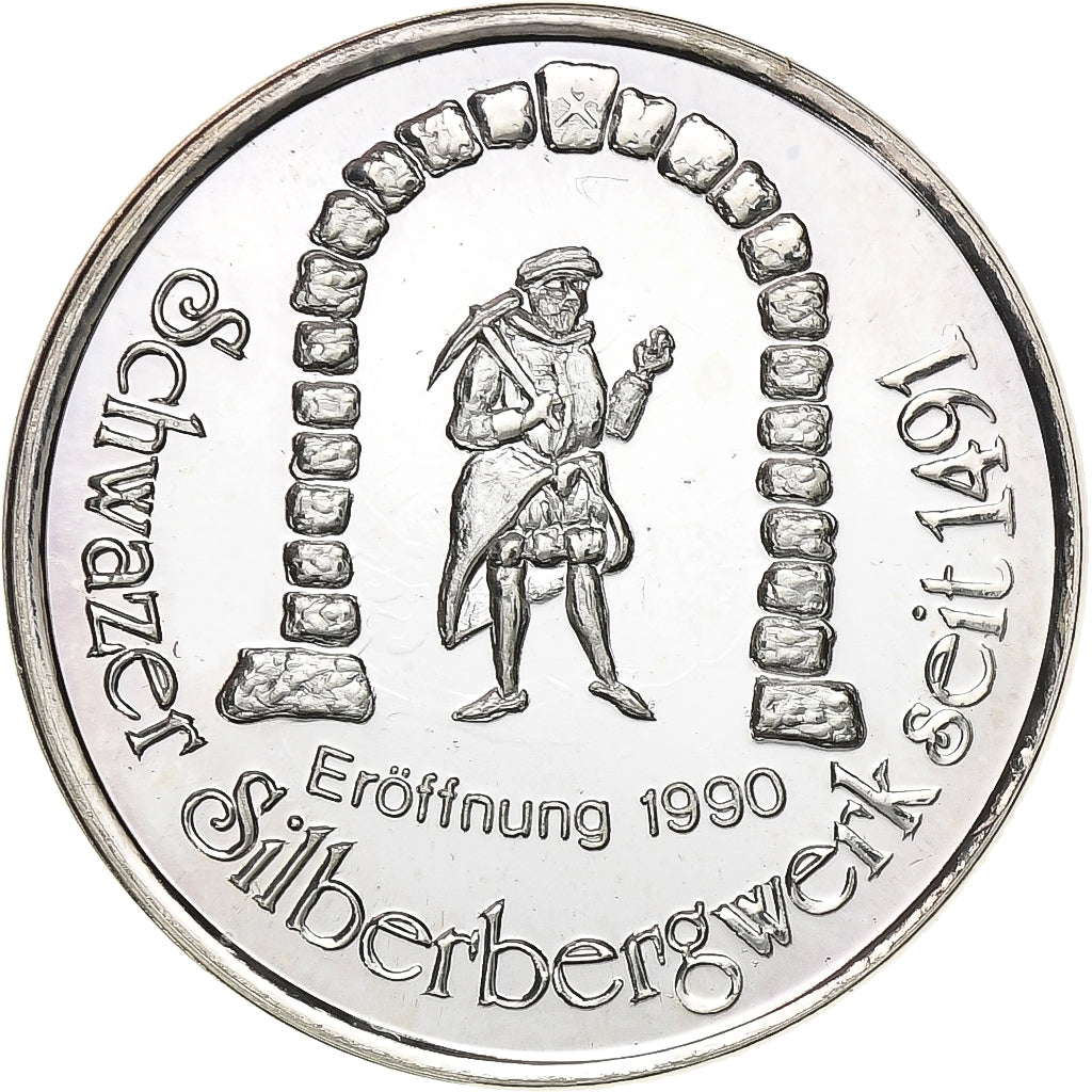 Austria, zeton, Tirol Schwazer Silberbergwerk, 1990, Plata, SC