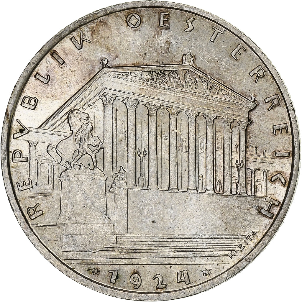 Austria, Schilling, 1924, Vienna, Silver, MS(60-62), KM:2835