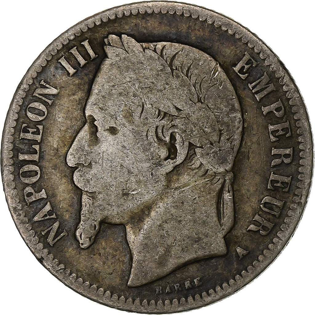 Francia, Franc, Napoléon III, 1866, Paris, Argento, MB, Gadoury:463, KM:806.1